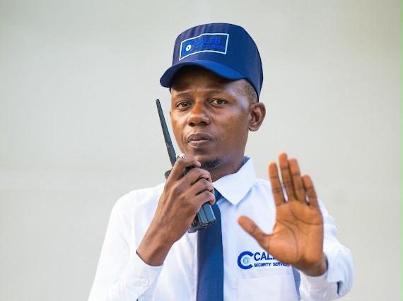 Officer with radio on duty